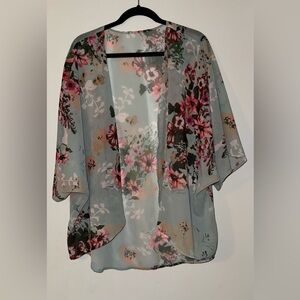 Sheer Floral Cardigan/Cover Up XXL